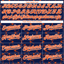 Charger l&#39;image dans la galerie, Custom Navy Orange-White 3D Pattern Design Star Lines Authentic Baseball Jersey
