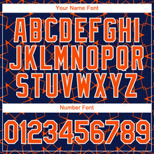 Charger l&#39;image dans la galerie, Custom Navy Orange-White 3D Pattern Design Star Lines Authentic Baseball Jersey
