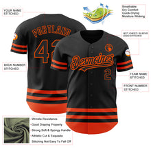 Загрузить изображение в средство просмотра галереи, Custom Black Orange Line Authentic Baseball Jersey
