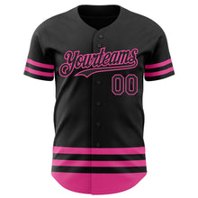 Загрузить изображение в средство просмотра галереи, Custom Black Pink Line Authentic Baseball Jersey
