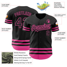 Загрузить изображение в средство просмотра галереи, Custom Black Pink Line Authentic Baseball Jersey
