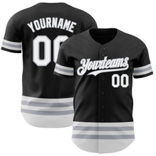 Загрузить изображение в средство просмотра галереи, Custom Black White-Gray Line Authentic Baseball Jersey
