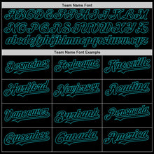 Laden Sie das Bild in den Galerie-Viewer, Custom Black Teal Line Authentic Baseball Jersey
