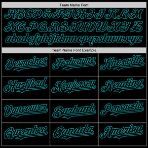 Custom Black Teal Line Authentic Baseball Jersey