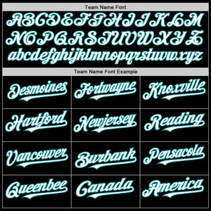 Custom Black White-Teal Line Authentic Baseball Jersey