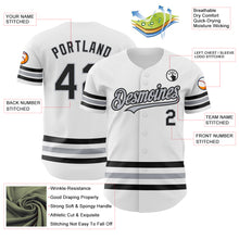 Laden Sie das Bild in den Galerie-Viewer, Custom White Black-Gray Line Authentic Baseball Jersey
