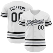 Charger l&#39;image dans la galerie, Custom White Black-Gray Line Authentic Baseball Jersey
