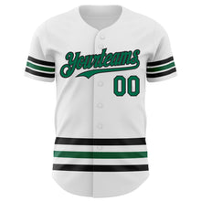 Laden Sie das Bild in den Galerie-Viewer, Custom White Kelly Green-Black Line Authentic Baseball Jersey
