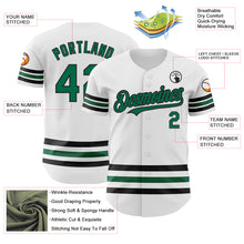 Загрузить изображение в средство просмотра галереи, Custom White Kelly Green-Black Line Authentic Baseball Jersey
