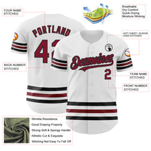 Load image into Gallery viewer, Custom White Crimson-Black Line Authentic Baseball Jersey
