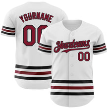 Laden Sie das Bild in den Galerie-Viewer, Custom White Crimson-Black Line Authentic Baseball Jersey
