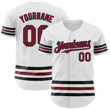 Загрузить изображение в средство просмотра галереи, Custom White Crimson-Black Line Authentic Baseball Jersey
