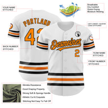 Laden Sie das Bild in den Galerie-Viewer, Custom White Bay Orange-Black Line Authentic Baseball Jersey
