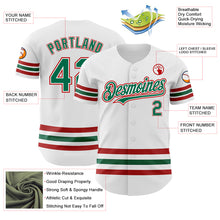 Laden Sie das Bild in den Galerie-Viewer, Custom White Kelly Green-Red Line Authentic Baseball Jersey
