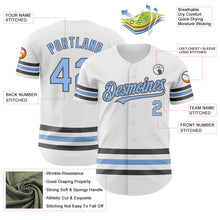 Загрузить изображение в средство просмотра галереи, Custom White Light Blue-Steel Gray Line Authentic Baseball Jersey
