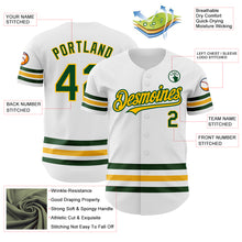 Charger l&#39;image dans la galerie, Custom White Green-Gold Line Authentic Baseball Jersey
