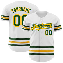 Charger l&#39;image dans la galerie, Custom White Green-Gold Line Authentic Baseball Jersey
