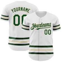 Laden Sie das Bild in den Galerie-Viewer, Custom White Green-Cream Line Authentic Baseball Jersey
