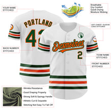 Laden Sie das Bild in den Galerie-Viewer, Custom White Green-Orange Line Authentic Baseball Jersey
