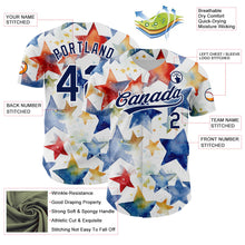 Charger l&#39;image dans la galerie, Custom White Navy-Red 3D Pattern Design Stars Authentic Baseball Jersey
