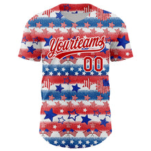 Charger l&#39;image dans la galerie, Custom White Red-Royal 3D American Flag Patriotic Authentic Baseball Jersey
