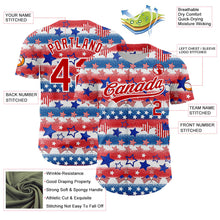 Charger l&#39;image dans la galerie, Custom White Red-Royal 3D American Flag Patriotic Authentic Baseball Jersey
