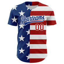 Load image into Gallery viewer, Custom White Red-Royal 3D American Flag Patriotic Authentic Baseball Jersey
