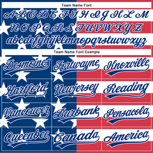 Custom White Red-Royal 3D American Flag Patriotic Authentic Baseball Jersey