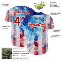 Load image into Gallery viewer, Custom White Red-Royal 3D American Flag Patriotic Authentic Baseball Jersey
