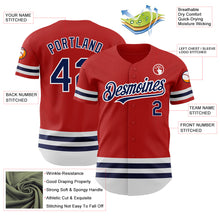 Load image into Gallery viewer, Custom Red Navy-White Line Authentic Baseball Jersey
