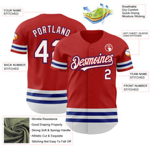 Загрузить изображение в средство просмотра галереи, Custom Red White-Royal Line Authentic Baseball Jersey
