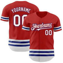 Загрузить изображение в средство просмотра галереи, Custom Red White-Royal Line Authentic Baseball Jersey
