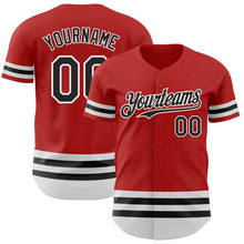 Laden Sie das Bild in den Galerie-Viewer, Custom Red Black-White Line Authentic Baseball Jersey
