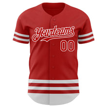 Charger l&#39;image dans la galerie, Custom Red White Line Authentic Baseball Jersey
