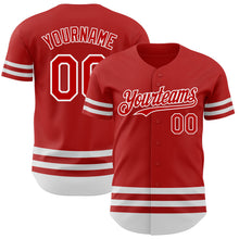 Charger l&#39;image dans la galerie, Custom Red White Line Authentic Baseball Jersey
