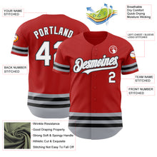 Laden Sie das Bild in den Galerie-Viewer, Custom Red Gray-Black Line Authentic Baseball Jersey
