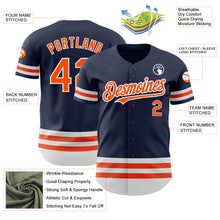 Charger l&#39;image dans la galerie, Custom Navy Orange-White Line Authentic Baseball Jersey
