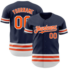 Charger l&#39;image dans la galerie, Custom Navy Orange-White Line Authentic Baseball Jersey
