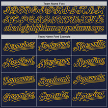 Charger l&#39;image dans la galerie, Custom Navy Gold Line Authentic Baseball Jersey
