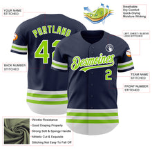 Laden Sie das Bild in den Galerie-Viewer, Custom Navy Neon Green-White Line Authentic Baseball Jersey
