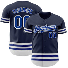 Laden Sie das Bild in den Galerie-Viewer, Custom Navy Royal-White Line Authentic Baseball Jersey
