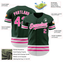 Laden Sie das Bild in den Galerie-Viewer, Custom Green Pink-White Line Authentic Baseball Jersey
