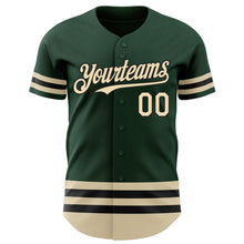 Загрузить изображение в средство просмотра галереи, Custom Green Cream-Black Line Authentic Baseball Jersey
