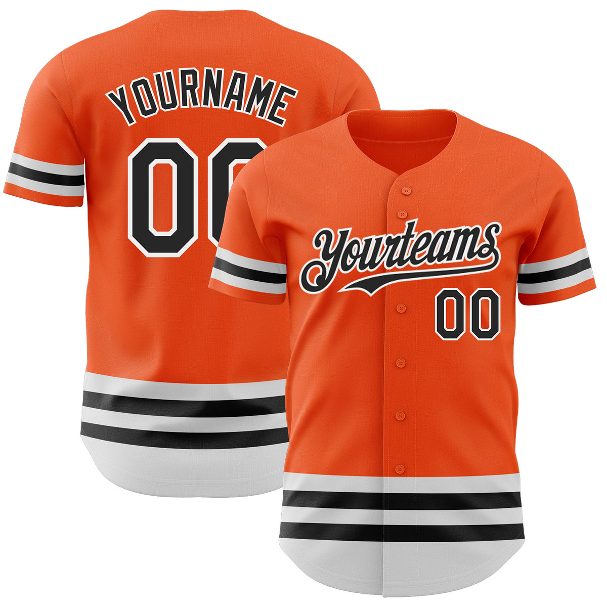 2024 Cheap Custom Orange Black-white Stripes Authentic Baseball Jersey 
