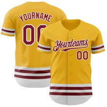 Загрузить изображение в средство просмотра галереи, Custom Gold Crimson-White Line Authentic Baseball Jersey
