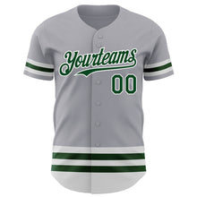 Загрузить изображение в средство просмотра галереи, Custom Gray Green-White Line Authentic Baseball Jersey
