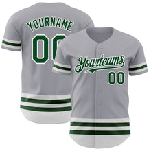 Load image into Gallery viewer, Custom Gray Green-White Line Authentic Baseball Jersey
