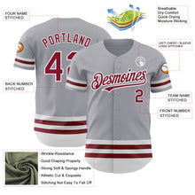 Laden Sie das Bild in den Galerie-Viewer, Custom Gray Crimson-White Line Authentic Baseball Jersey
