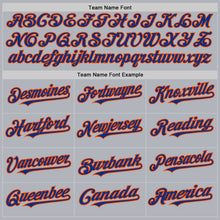 Load image into Gallery viewer, Custom Gray Royal-Orange Line Authentic Baseball Jersey
