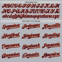 Load image into Gallery viewer, Custom Gray Navy-Orange Line Authentic Baseball Jersey
